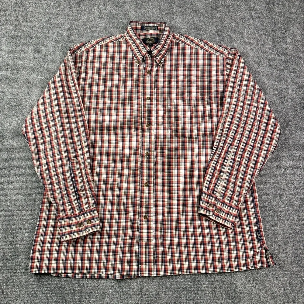 BD Baggies Mens Button Down Shirt Large Vintage Chatham Cloth Plaid Hong Kong